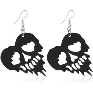 Women Black Unique acrylic Earrings Skull Earrings Spider Earrings Bat Halloween